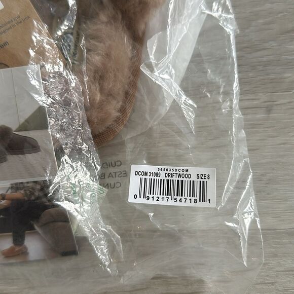 Fireside‎ by Dearfoams Shelly Beach Shearling Slippers Driftwood 8 NWT IN PKG - Picture 6 of 7